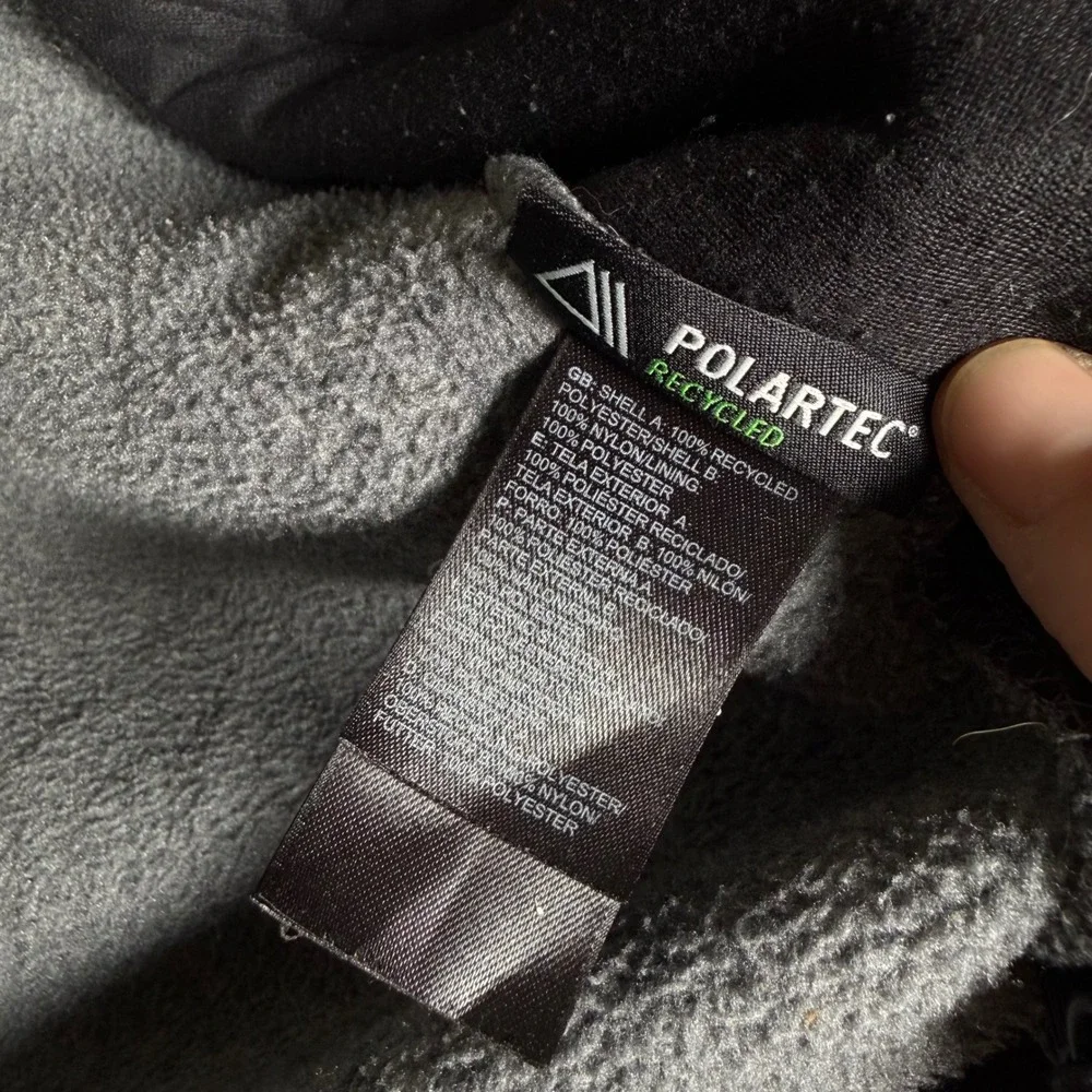 The North Face Denali Polartec Fleece Jacket Mens L Grey Black Full Zip NF0A3XAU